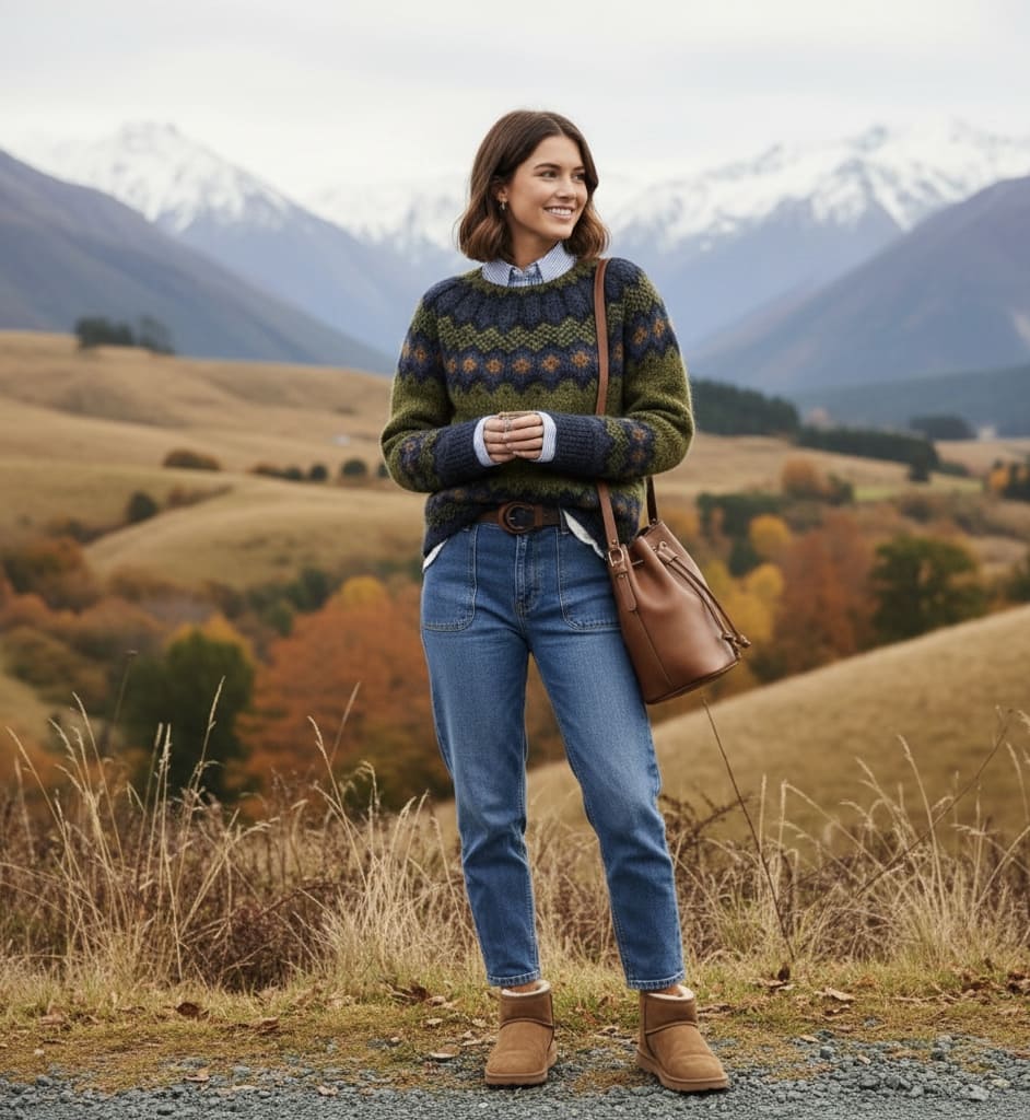 Pull pour femme à motif nordique en maille pour l'automne