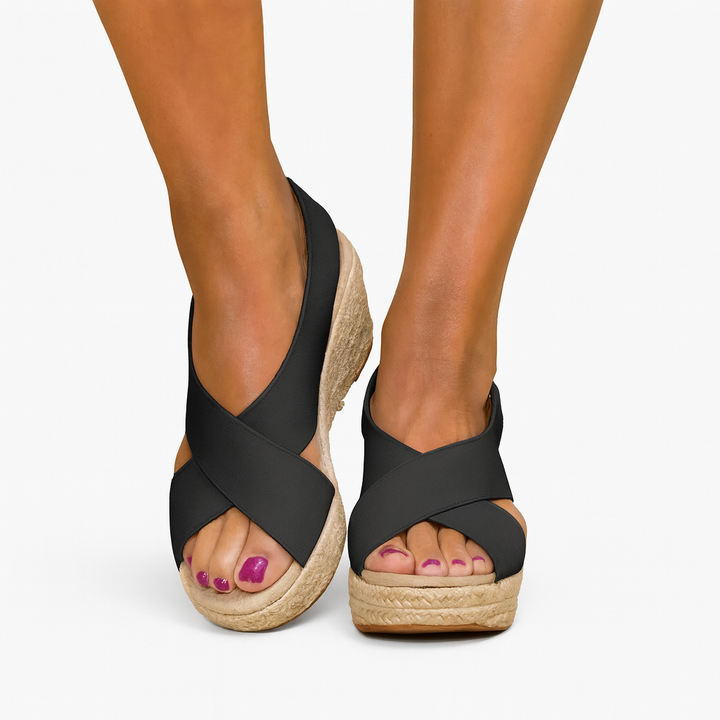 Sandales d'été pour femmes – Sandales orthopédiques en cuir avec semelle confortable