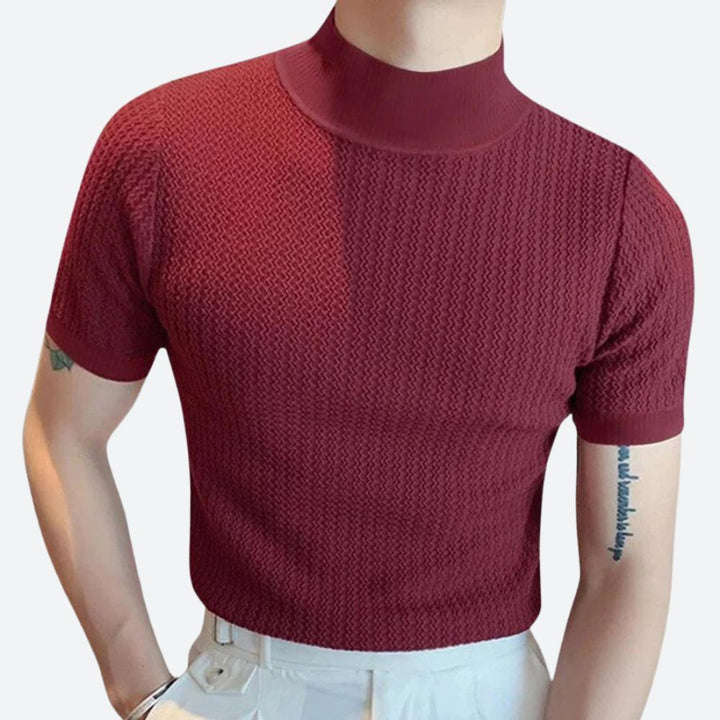 Camiseta de canalé elegante y ajustada para hombre - Josh