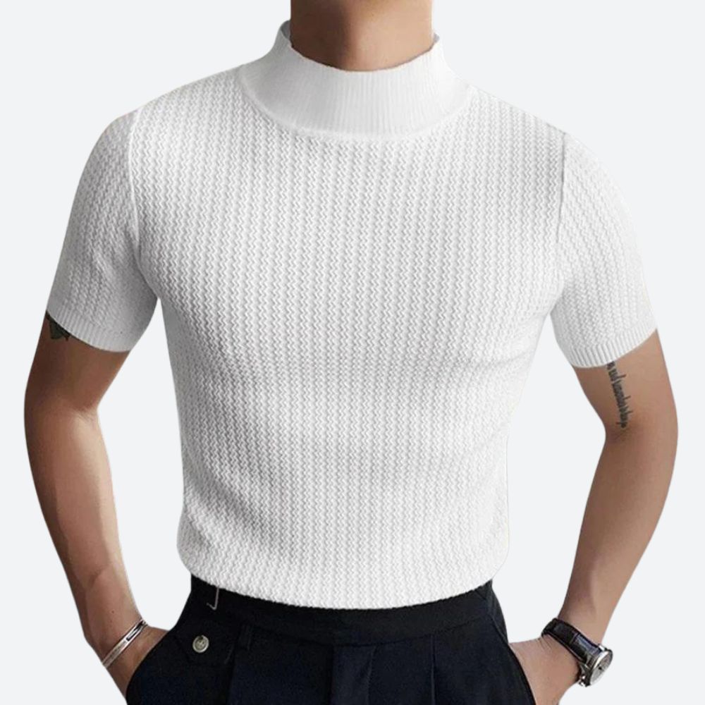 Camiseta de canalé elegante y ajustada para hombre - Josh
