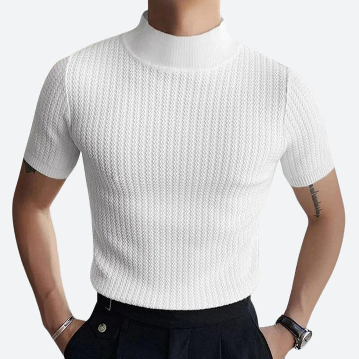 Camiseta de canalé elegante y ajustada para hombre - Josh