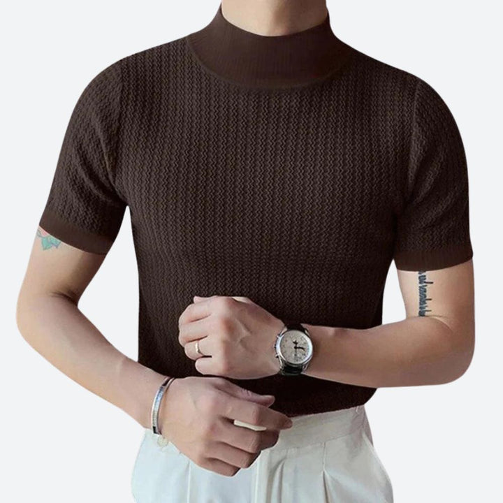 Camiseta de canalé elegante y ajustada para hombre - Josh