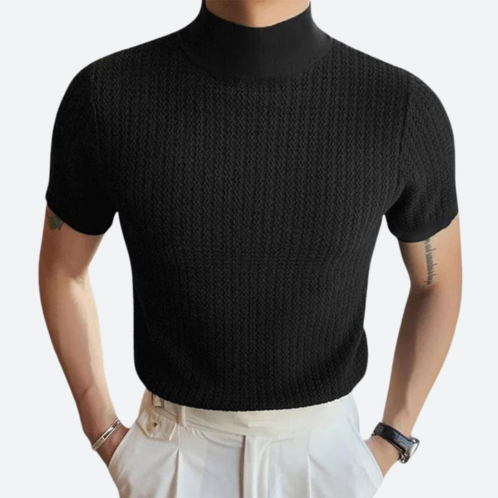 Camiseta de canalé elegante y ajustada para hombre - Josh