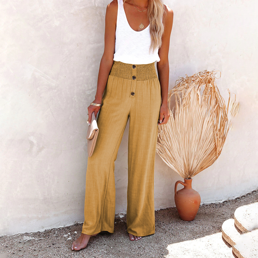 HILLA - Pantalon ample élégant à taille haute