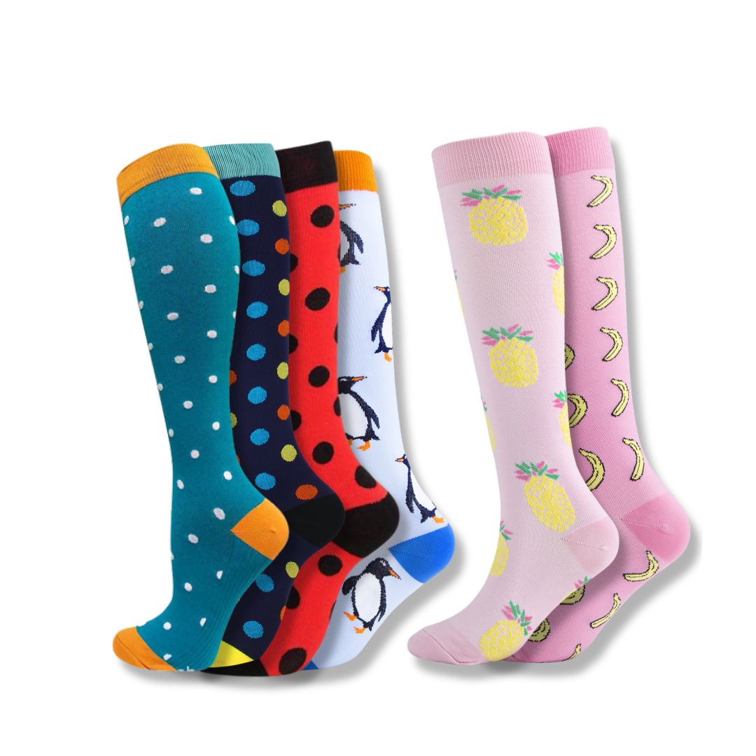Chaussettes de compression pour jambes fatiguées avec un soutien léger pour femmes