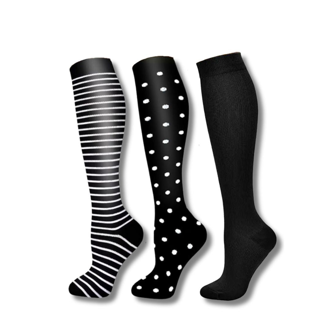Chaussettes de compression pour jambes fatiguées avec un soutien léger pour femmes