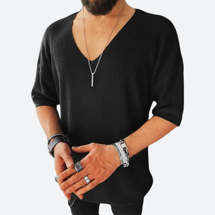 Elegantní oversized halenka s výstřihem do V - Larmy
