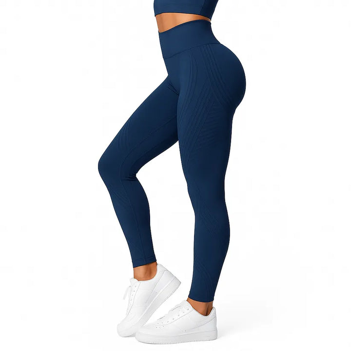 Leggings da donna a vita alta in maglia modellante per l’autunno