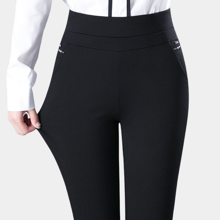 Margot - Pantaloni elastici de lux cu talie înaltă