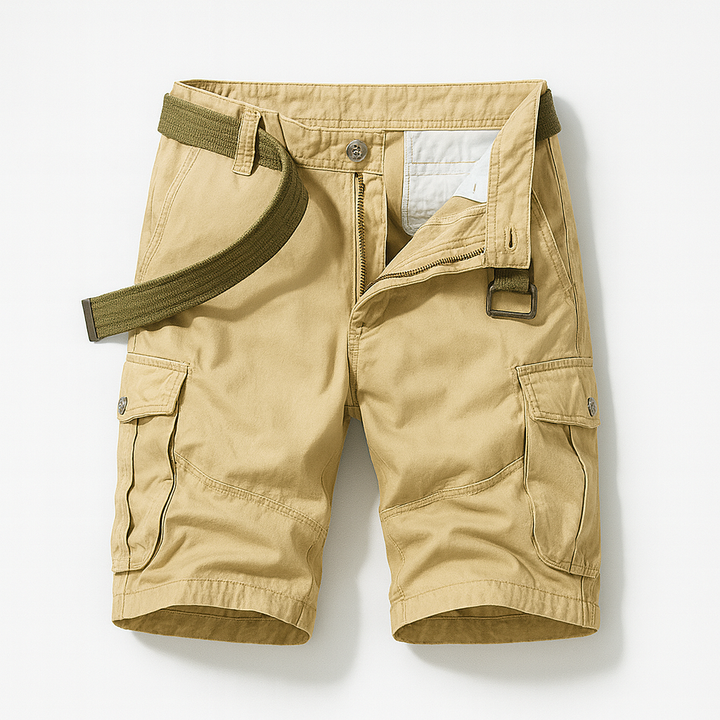 Short cargo d'été pour homme en coton avec coupe décontractée et style utilitaire