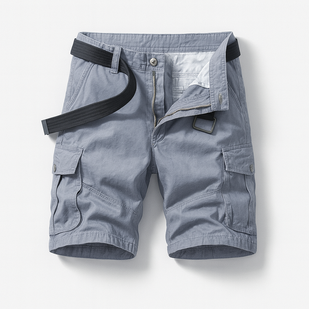 Short cargo d'été pour homme en coton avec coupe décontractée et style utilitaire