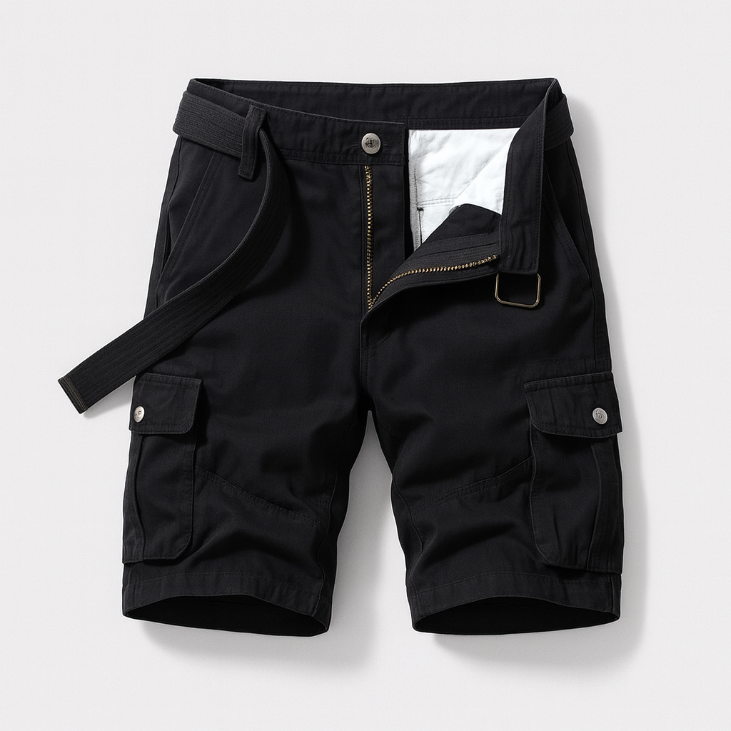 Short cargo d'été pour homme en coton avec coupe décontractée et style utilitaire