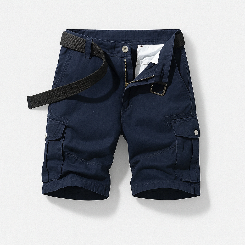 Short cargo d'été pour homme en coton avec coupe décontractée et style utilitaire