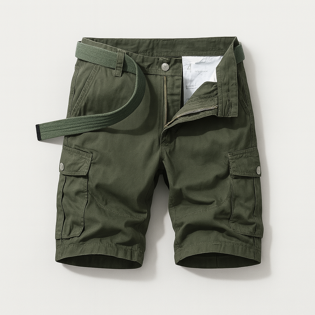 Short cargo d'été pour homme en coton avec coupe décontractée et style utilitaire
