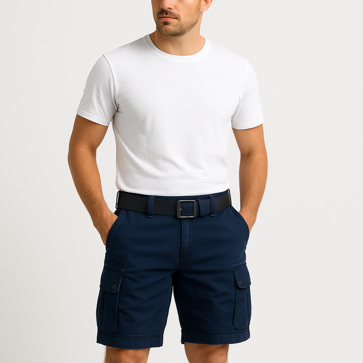 Short cargo d'été pour homme en coton avec coupe décontractée et style utilitaire