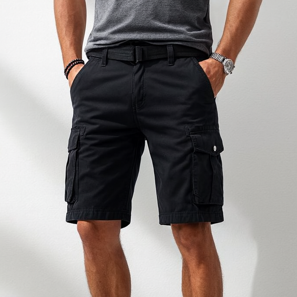 Short cargo d'été pour homme en coton avec coupe décontractée et style utilitaire