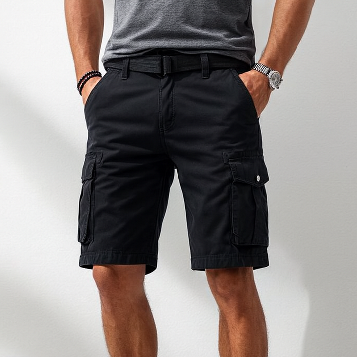 Short cargo d'été pour homme en coton avec coupe décontractée et style utilitaire
