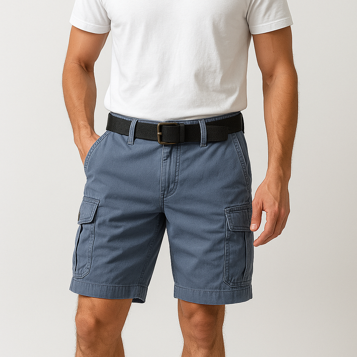 Short cargo d'été pour homme en coton avec coupe décontractée et style utilitaire