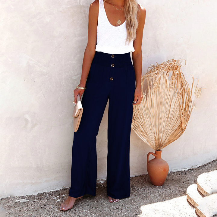 HILLA - Pantalon ample élégant à taille haute