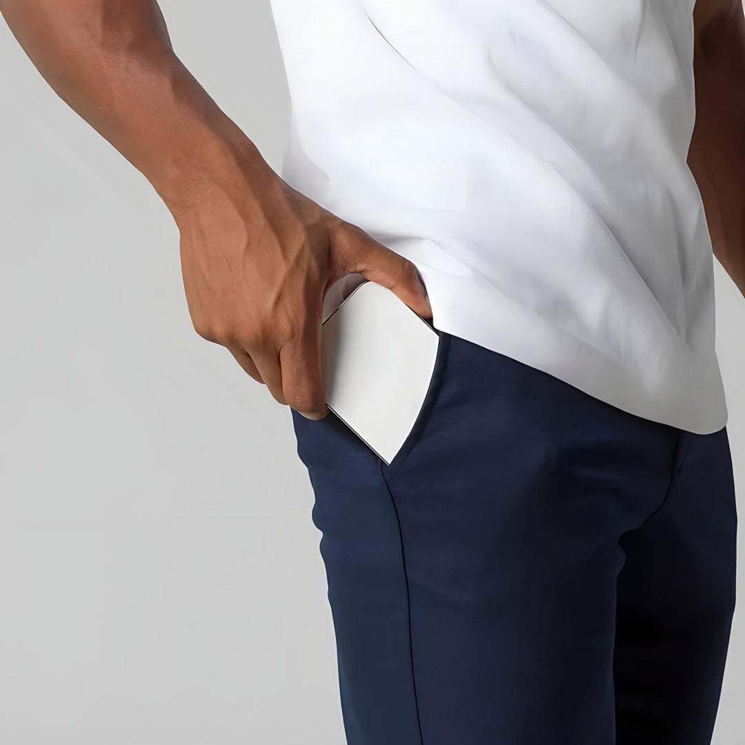 Pantaloni chino bărbătești din bumbac elastic, cu croială slim, pentru toamnă