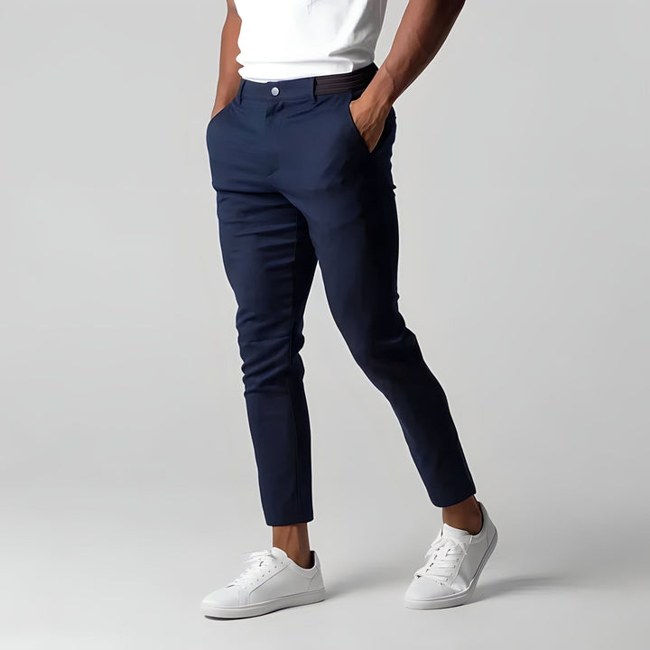 Pantaloni chino bărbătești din bumbac elastic, cu croială slim, pentru toamnă