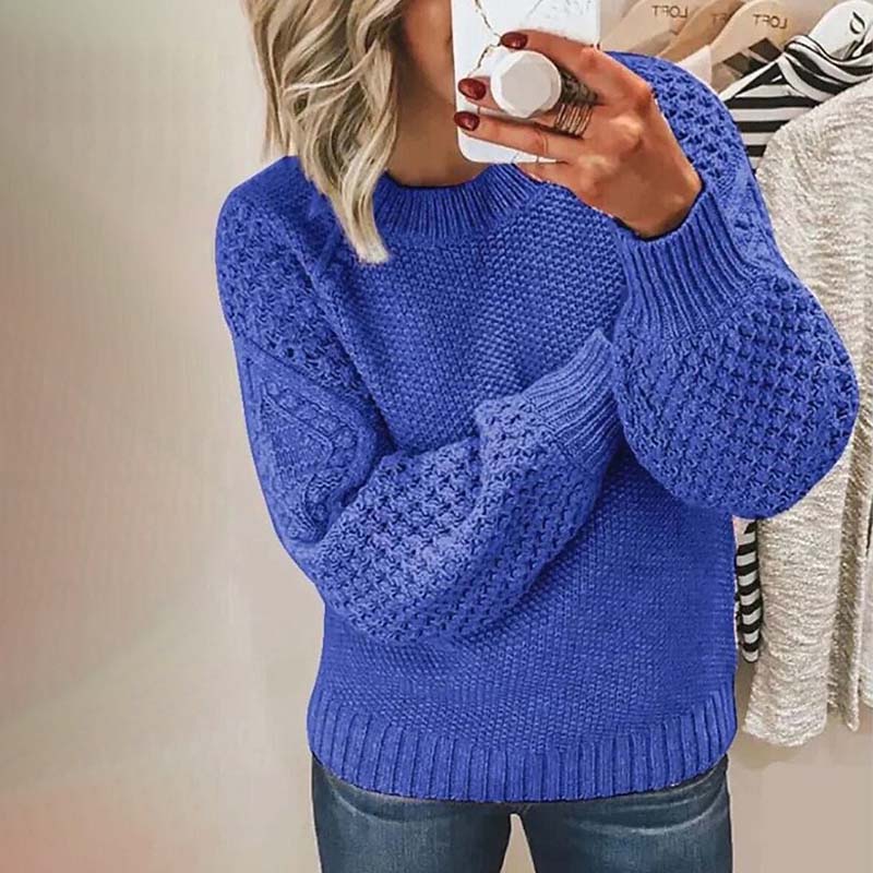 Pull femme en maille pour l'automne, coupe classique pour des tenues quotidiennes
