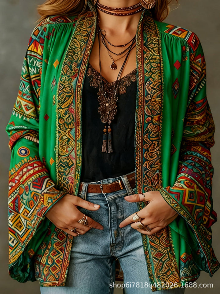Veste bohème en velours pour femme cet automne, blazer élégant pour les jours froids