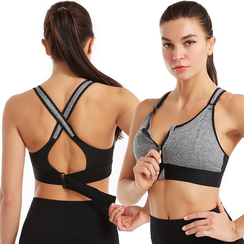 Brassière de sport haut maintien été respirante en polyester fitness running yoga