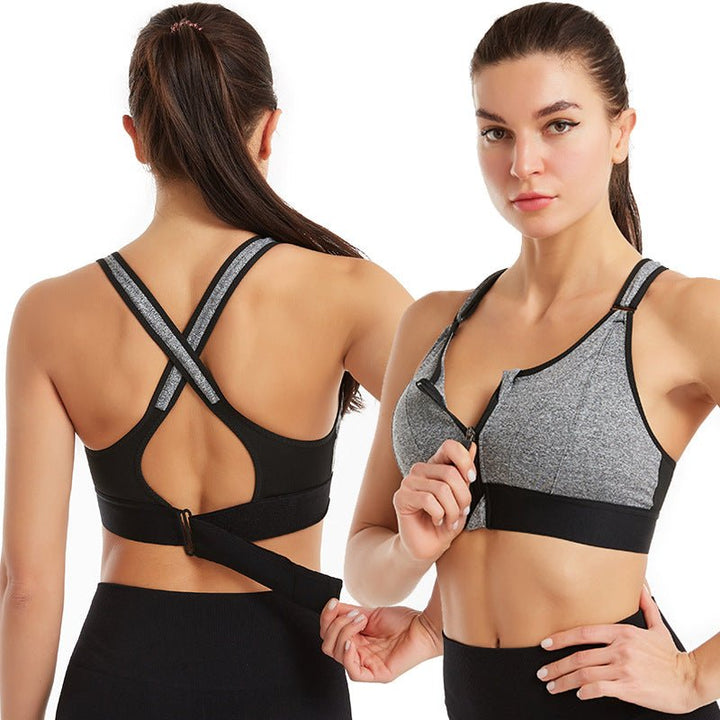 Brassière de sport haut maintien été respirante en polyester fitness running yoga