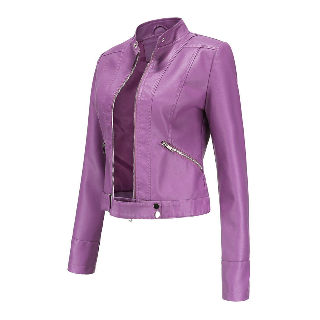 Veste courte en cuir pour femme - OXANA