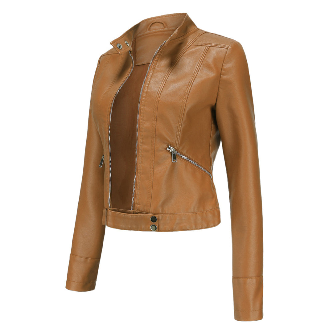 Veste courte en cuir pour femme - OXANA