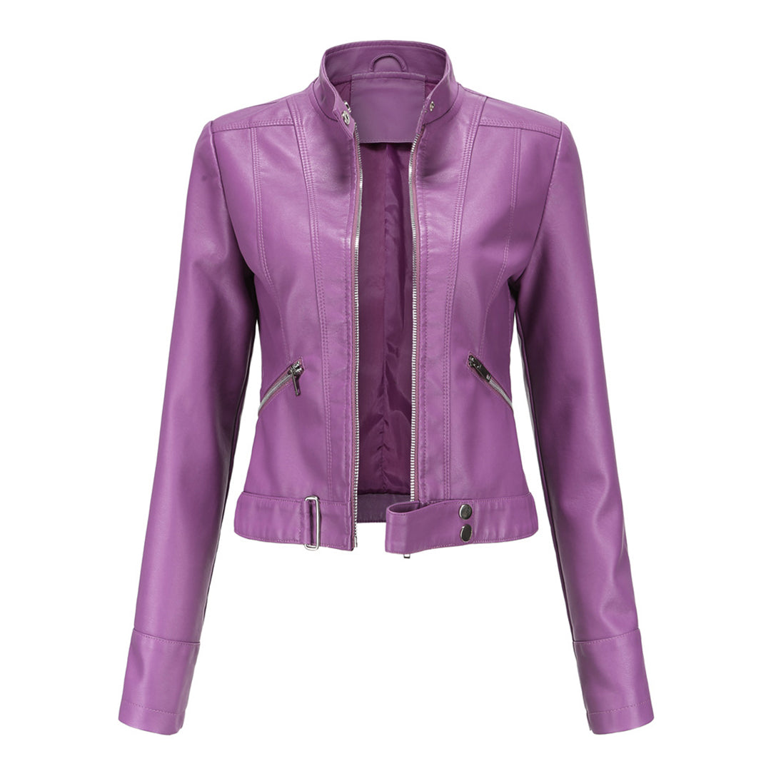 Veste courte en cuir pour femme - OXANA
