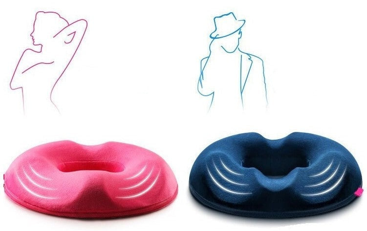 Coussin de siège en mousse à mémoire de forme, antidérapant et soulageant le coccyx.