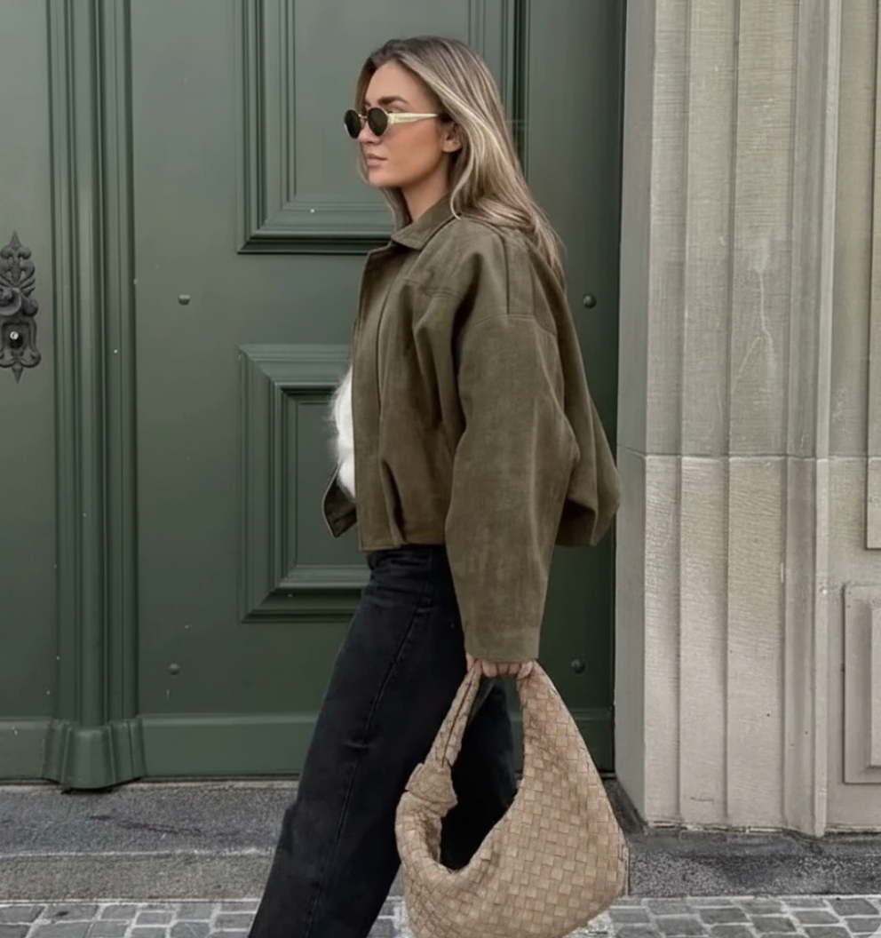 Blouson bomber femme oversize de mi-saison pour l’automne