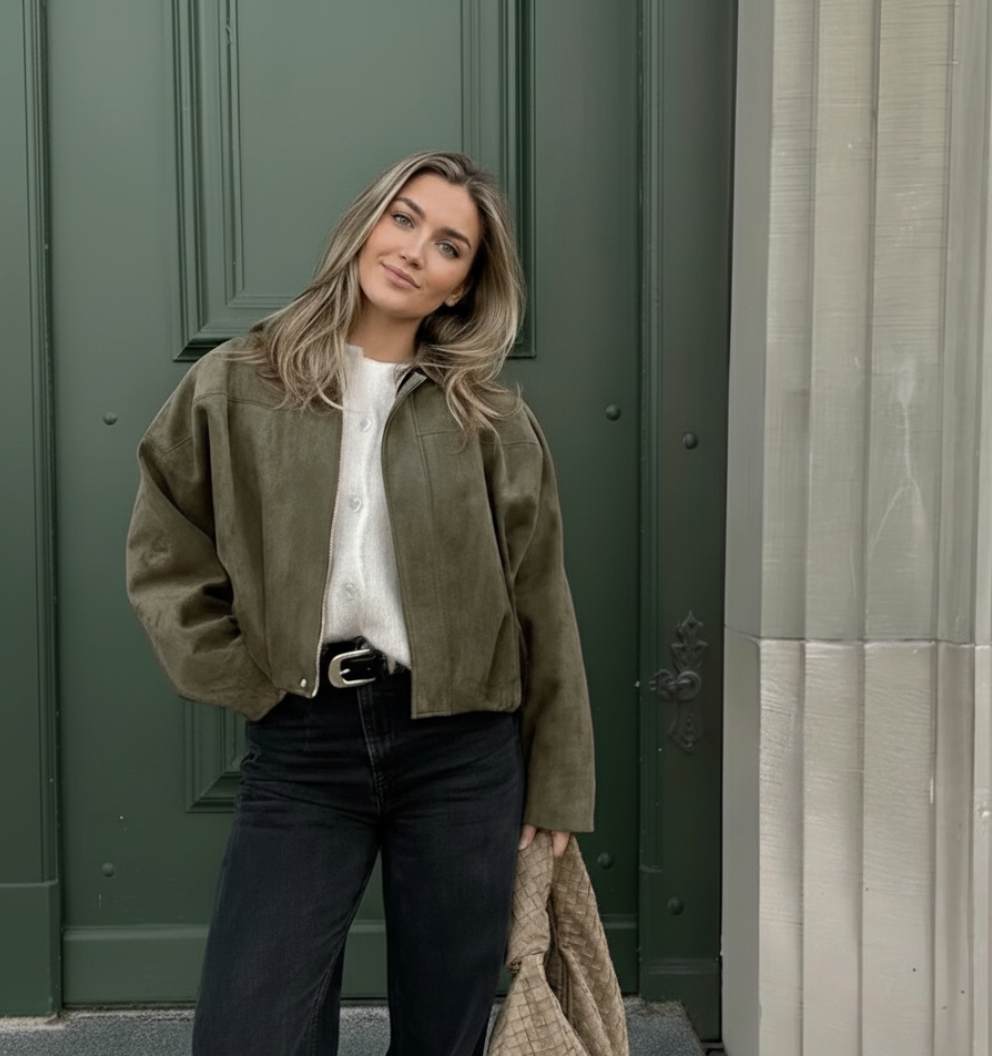Blouson bomber femme oversize de mi-saison pour l’automne