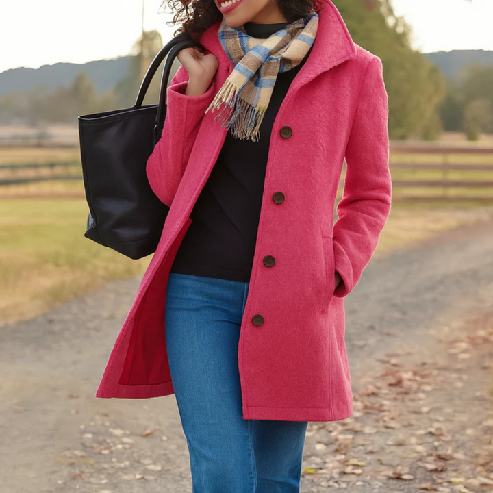 Manteau féminin en mélange de laine pour l'automne, élégant, coupe classique, pour les jours froids