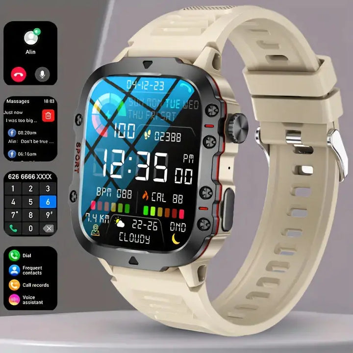 Montre connectée étanche avec suivi d'activité et notifications, longue autonomie de la batterie