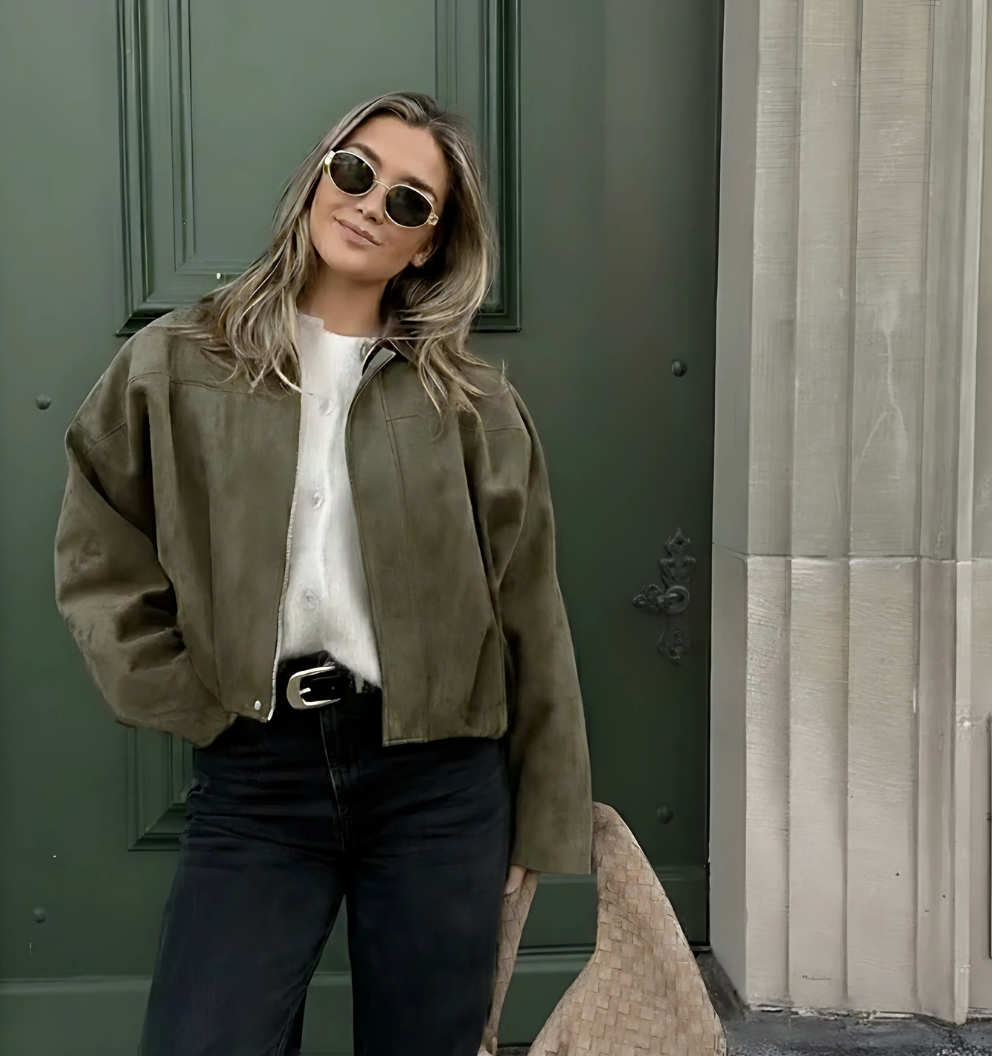 Blouson bomber femme oversize de mi-saison pour l’automne