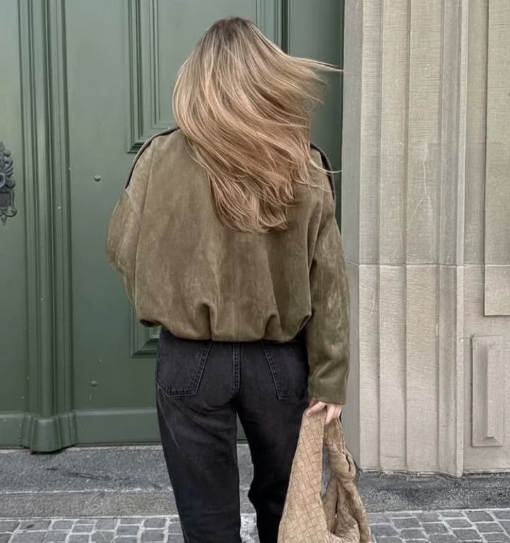 Blouson bomber femme oversize de mi-saison pour l’automne