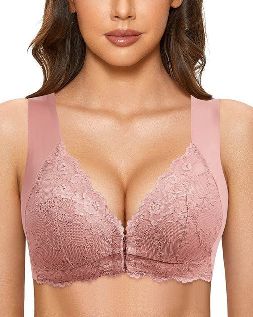 Reggiseno senza ferretto estivo con chiusura frontale in nylon, sostegno e comfort quotidiano per donna