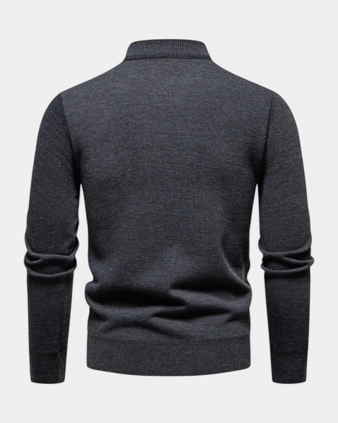 Pull homme en coton à demi-zip, col montant côtelé, modèle automnal
