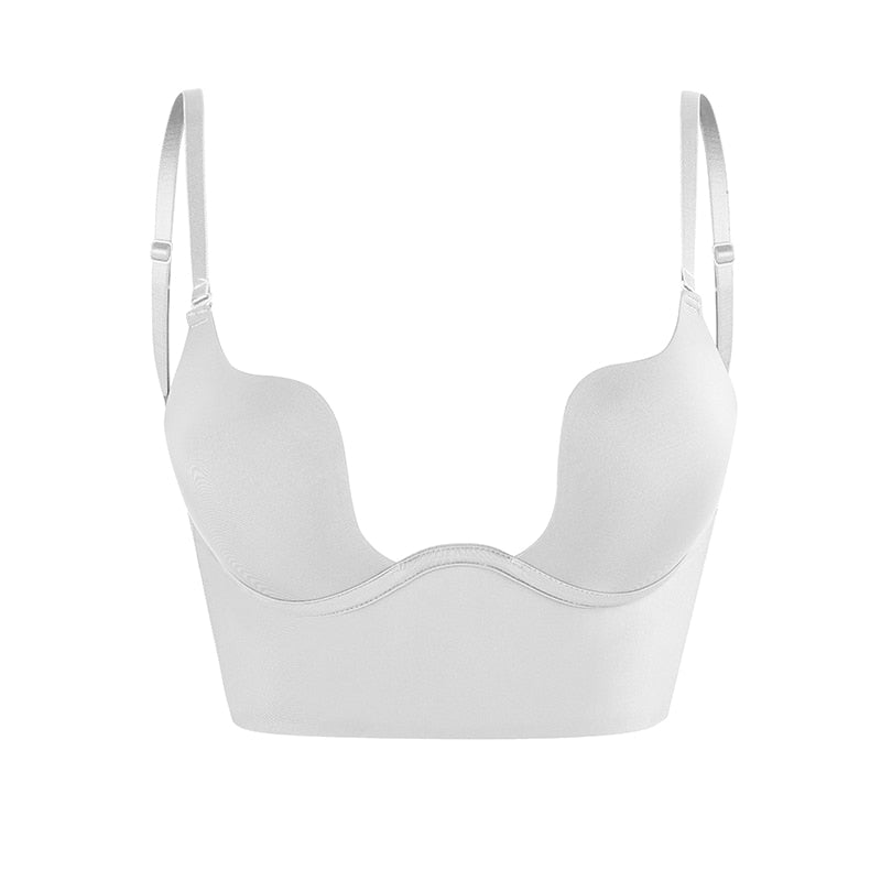 Soutien-gorge push-up sans bretelles dos-nu en coton pour l'été sans couture