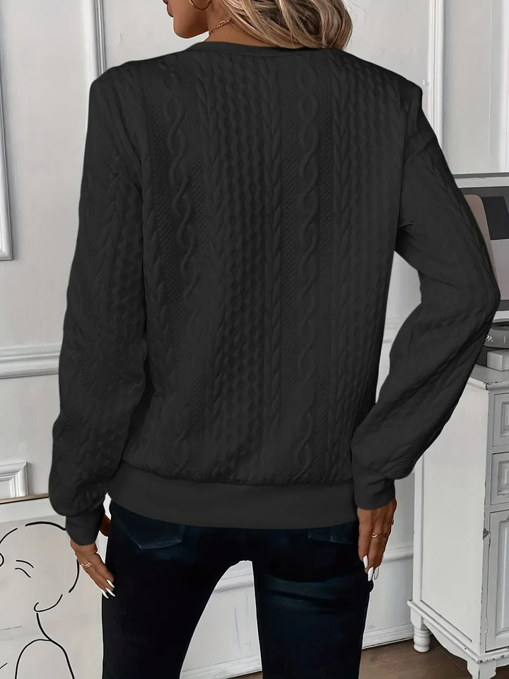 Sweat-shirt zippé pour femme, texturé, pour l’automne et les tenues de tous les jours