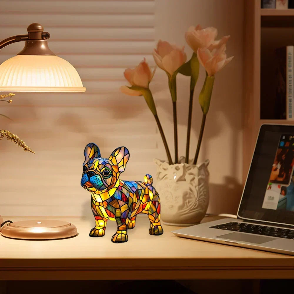 Lampe de chevet LED décorative en bois, motif automnal