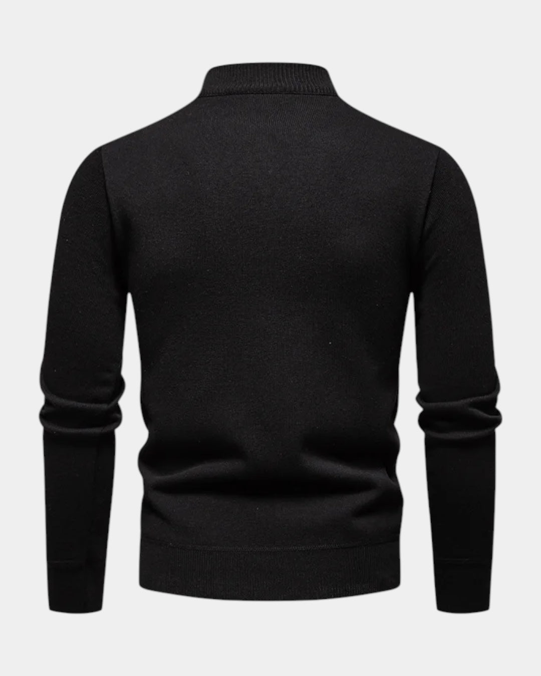 Pull homme en coton à demi-zip, col montant côtelé, modèle automnal