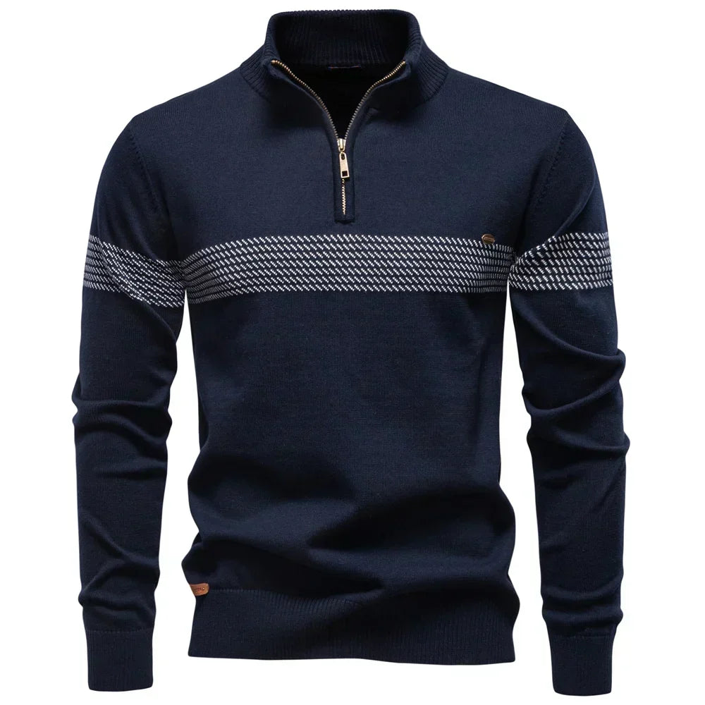 Pull en maille à fermeture éclair courte | Confort et style moderne