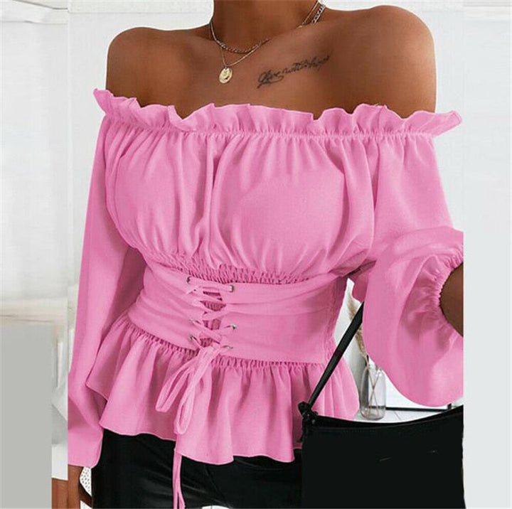 Miriam - Blusa elegante y sofisticada con hombreras para mujer, cómoda de llevar