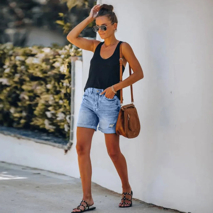 Shorts in denim tagliati Chic Anna