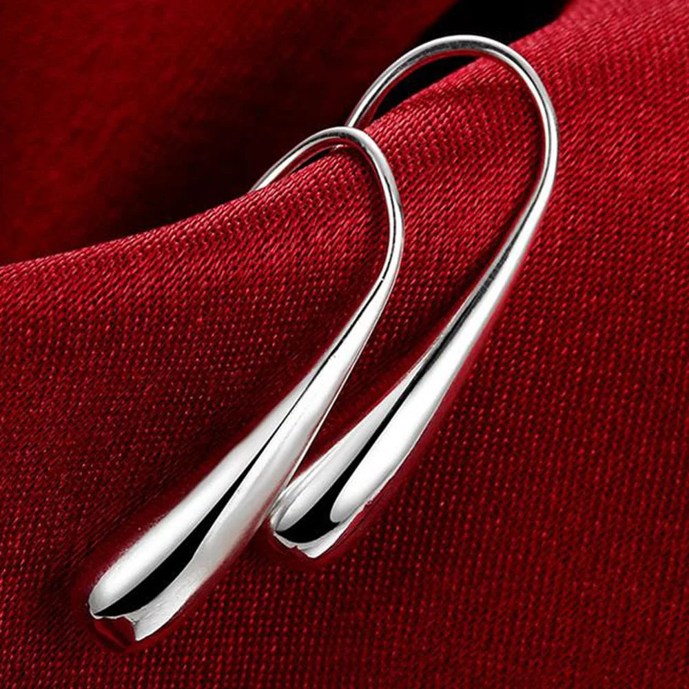 Boucles d’oreilles créoles en argent 925 en forme de goutte d’eau automnale