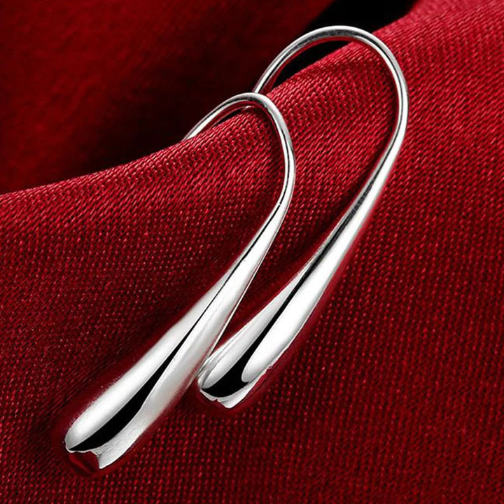 Boucles d’oreilles créoles en argent 925 en forme de goutte d’eau automnale